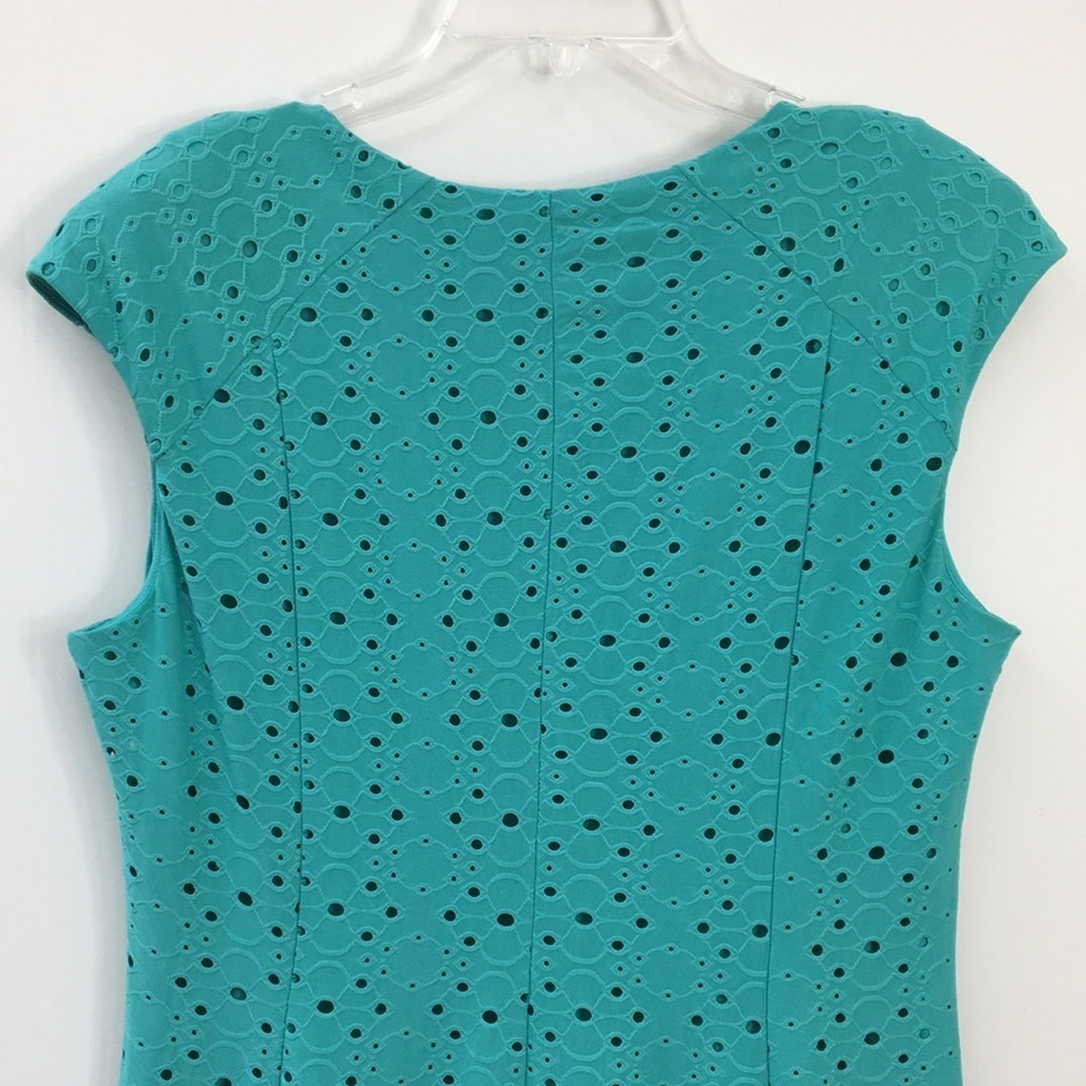 London Style Collection Eyelet Dot Pattern Mint Green Midi Dress Size 14 - Picture 6 of 8